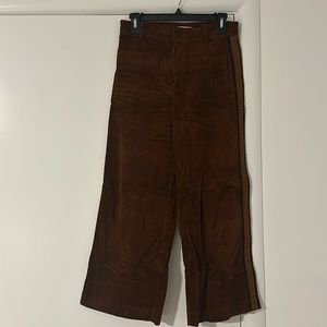 Mango Orange Corduroy Cropped Jeans
